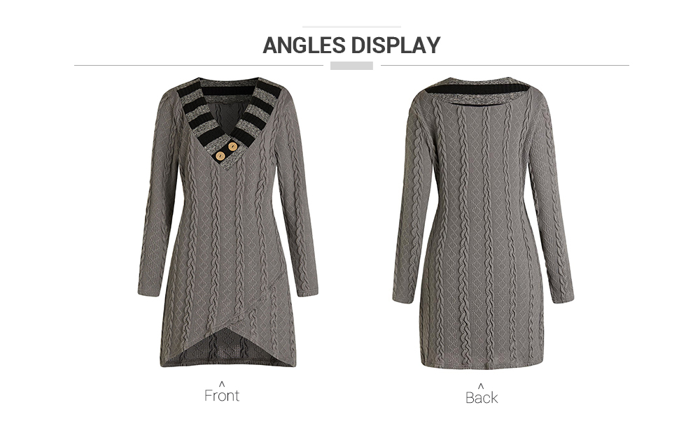 Plus Size Cable Knit High Low Longline Sweater