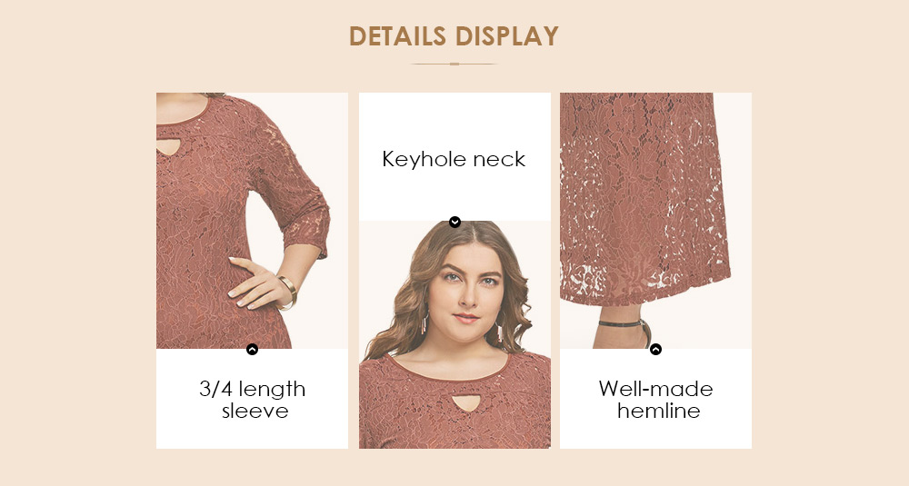 Floral Lace Keyhole Plus Size Maxi Dress