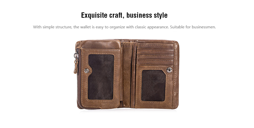 BULLCAPTAIN Trendy Leather Bifold Wallet for Men