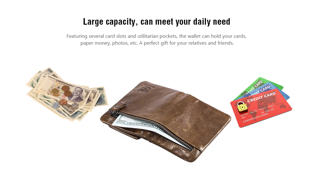 BULLCAPTAIN Trendy Leather Bifold Wallet for Men