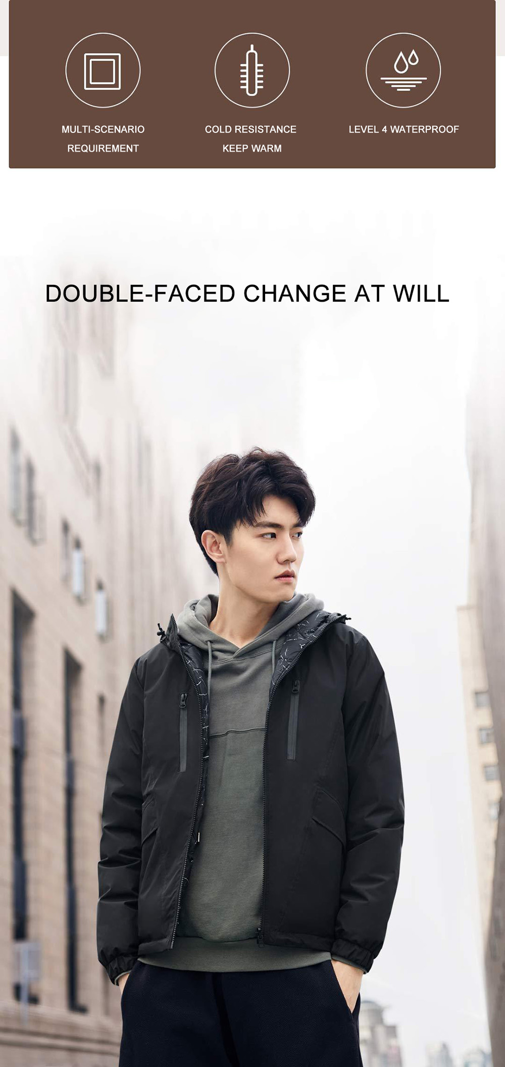 Xiaomi Youpin Uleemark Men's Double-faced Down Coat
