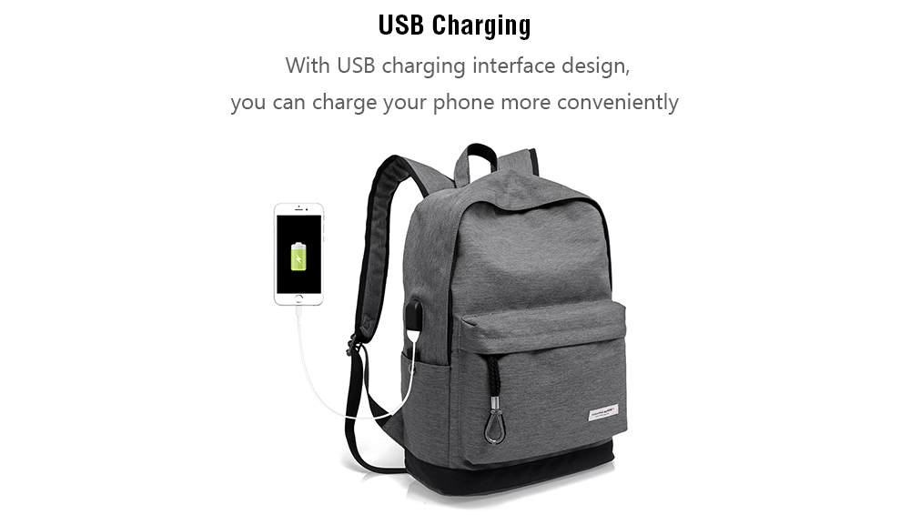 KAKA Casual Laptop Bag Male USB Charging Nylon Waterproof Men Backpack