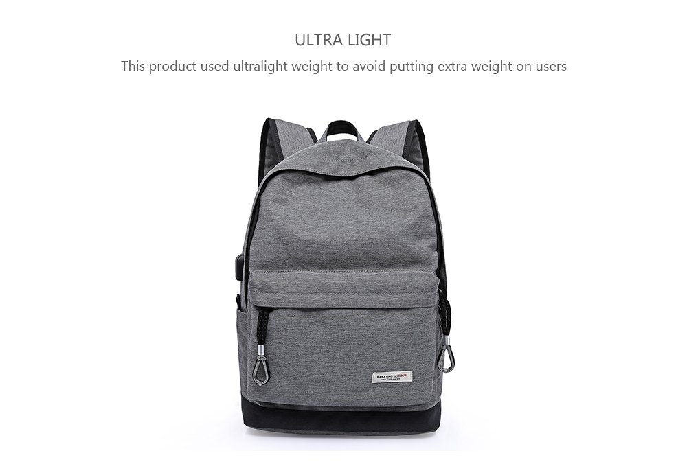 KAKA Casual Laptop Bag Male USB Charging Nylon Waterproof Men Backpack