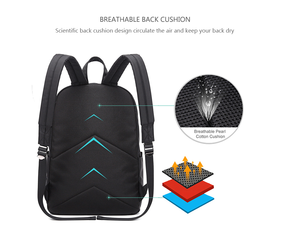 KAKA Casual Laptop Bag Male USB Charging Nylon Waterproof Men Backpack ...