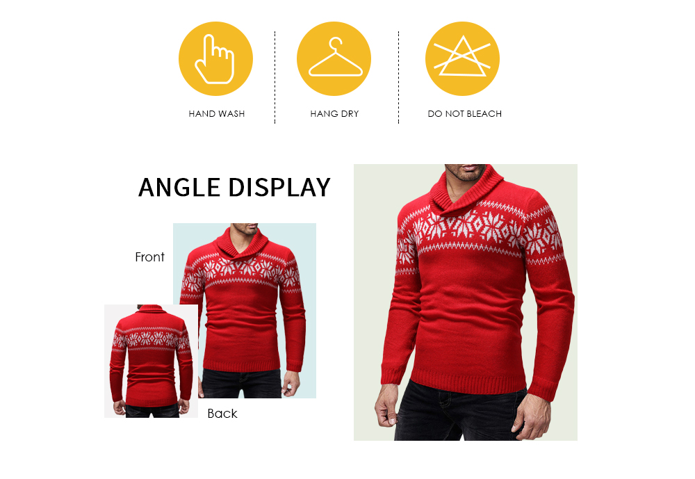 Men Casual Pullover Pattern Breathable Sweater
