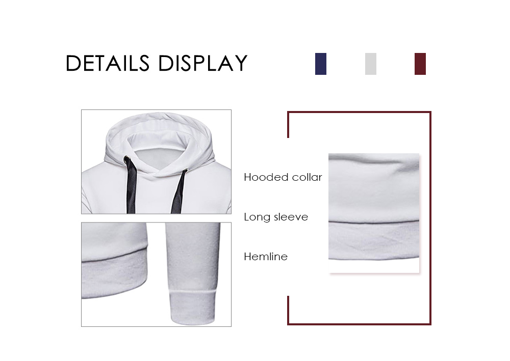 Long Sleeve Hooded Collar Pullover Men Sweatshirt