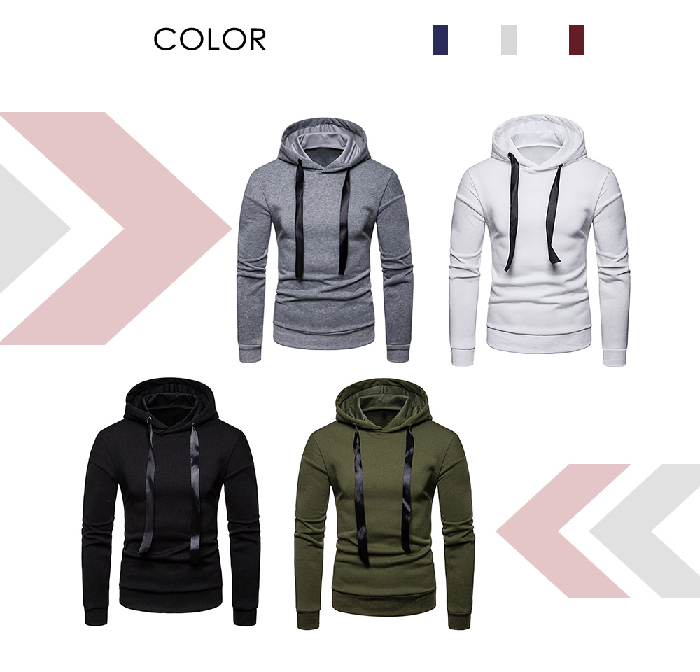 Long Sleeve Hooded Collar Pullover Men Sweatshirt