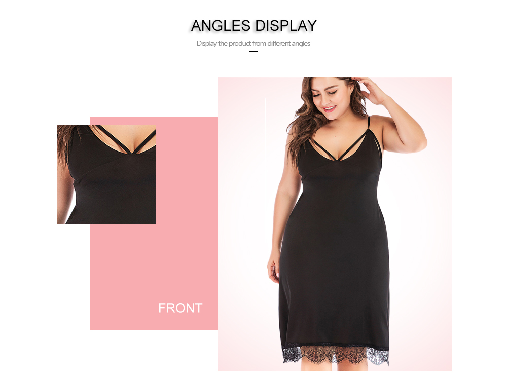 Plus Size Spaghetti Strap Cut Out Midi Dress