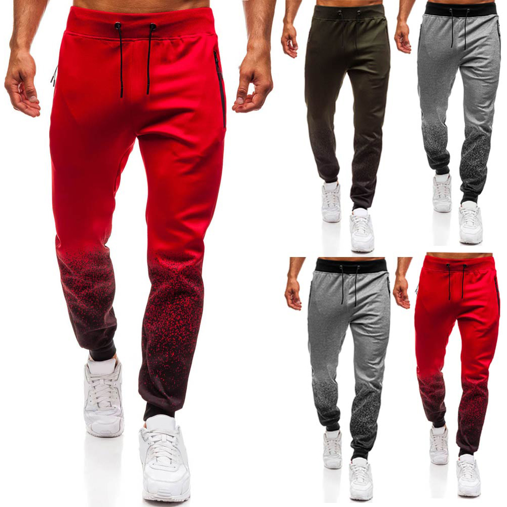 Bottom Gradient Spot Ink Print Sports Jogger Pants