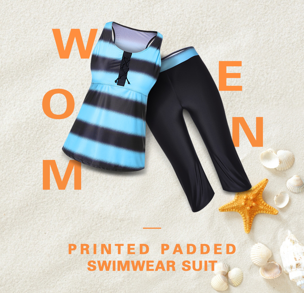 Women Printed Padded Sport Style Swimwear Suit