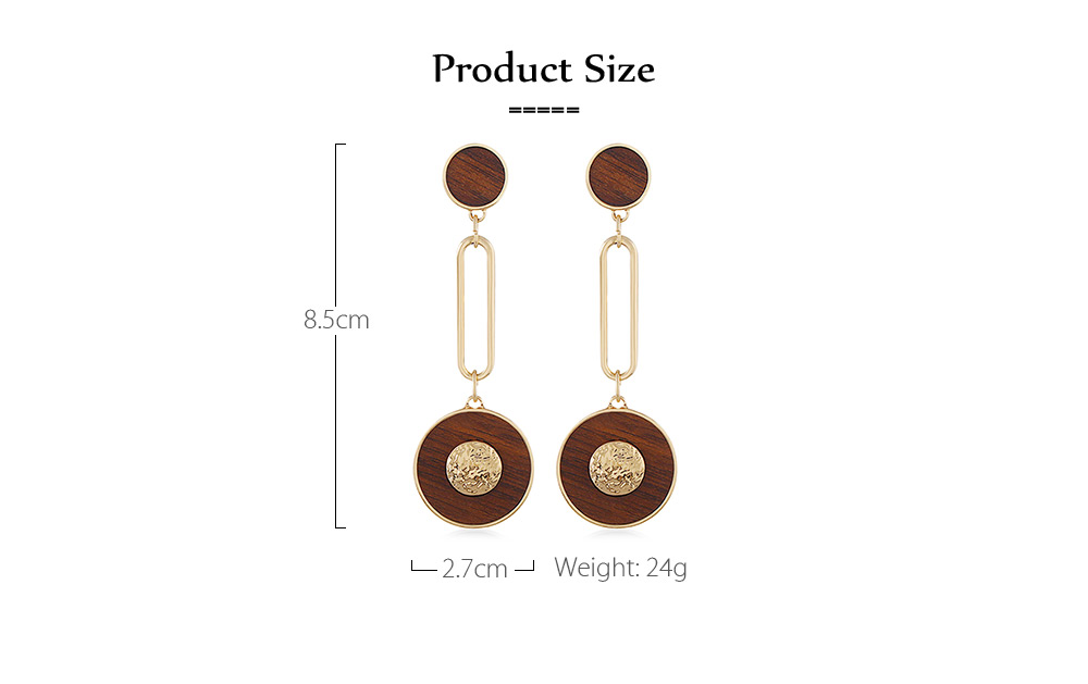 Geometric Shape Wooden Drop Earrings