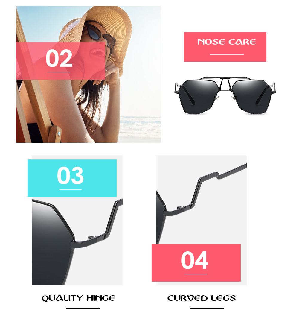 Geometric Metal Frame Sunglasses Unisex