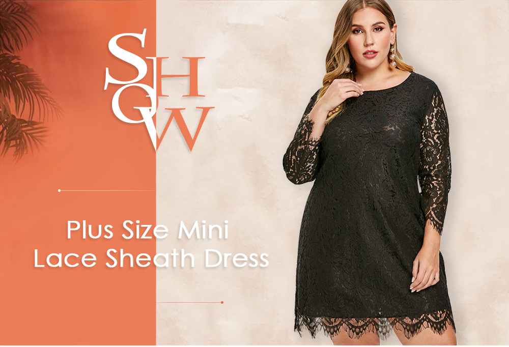 Plus Size Mini Lace Dress