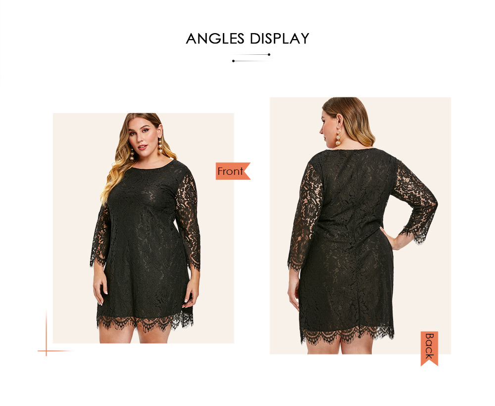 Plus Size Mini Lace Dress