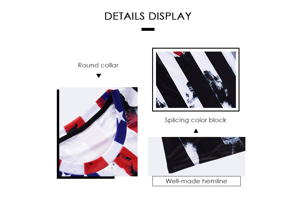 American Flag Printed Short Sleeves T-shirt