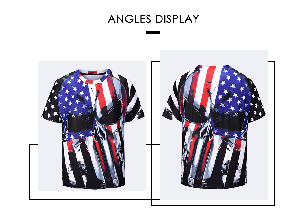 American Flag Printed Short Sleeves T-shirt