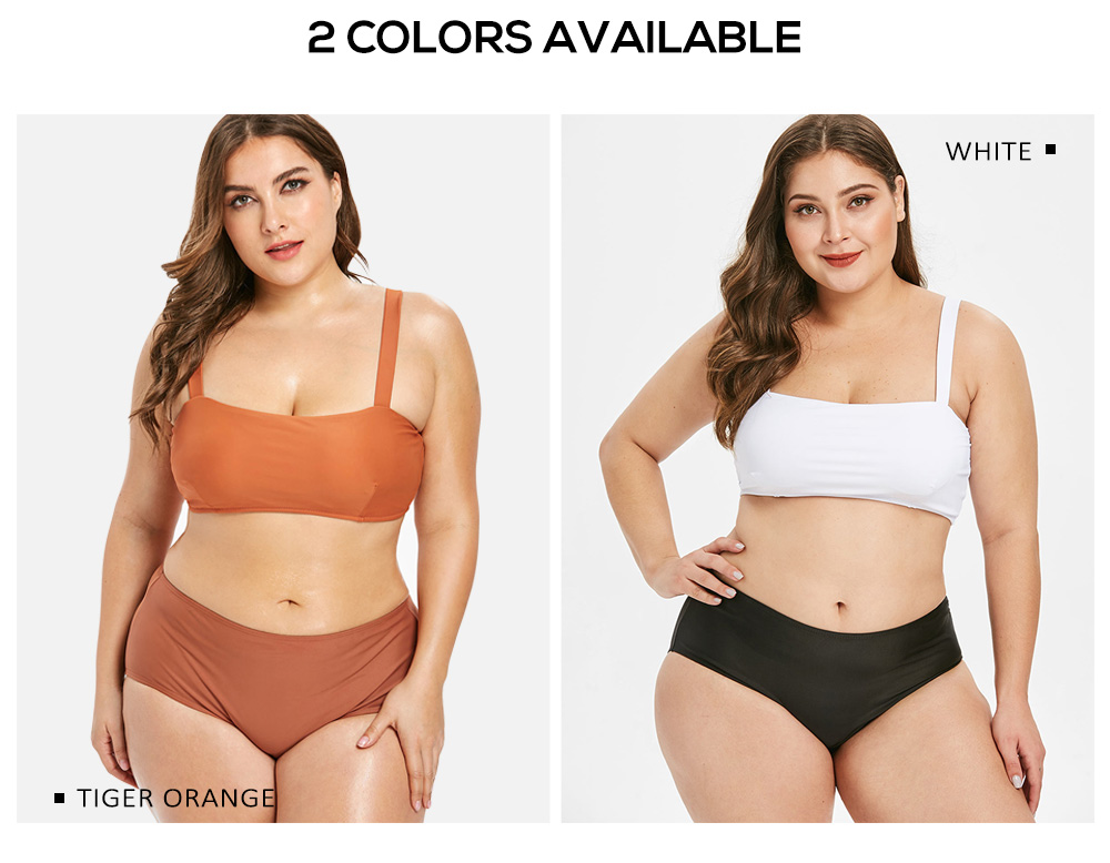 Plus Size Contrast Bikini Set