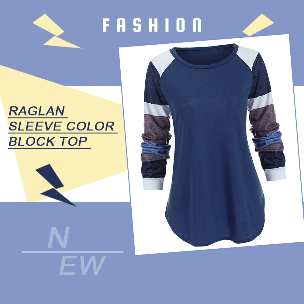 Raglan Sleeve Color Block Top