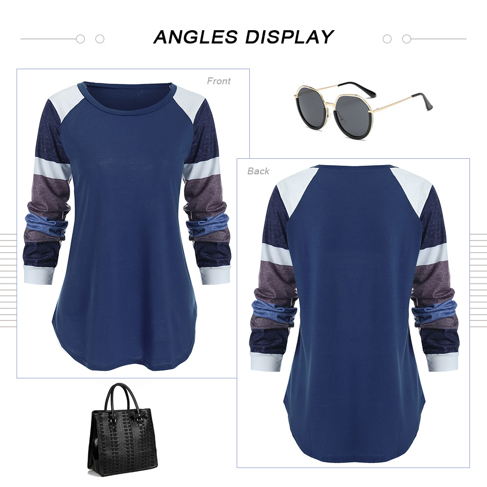 Raglan Sleeve Color Block Top