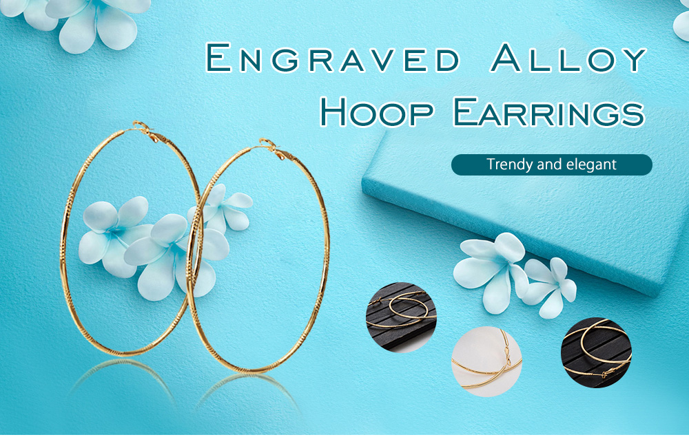 Alloy Engraved Hoop Earrings