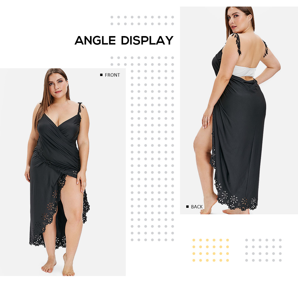 Hollow Out Plus Size Wrap Cover Up Dress