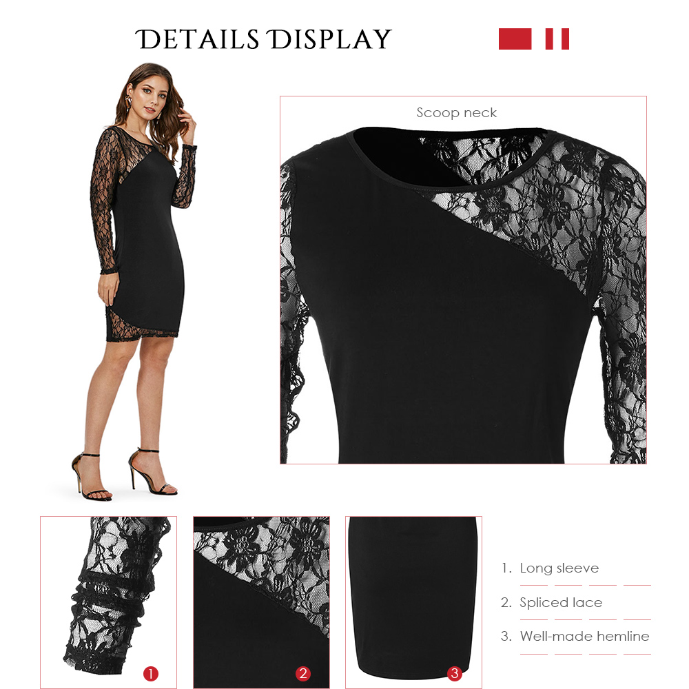 Floral Lace Panel Bodycon Dress