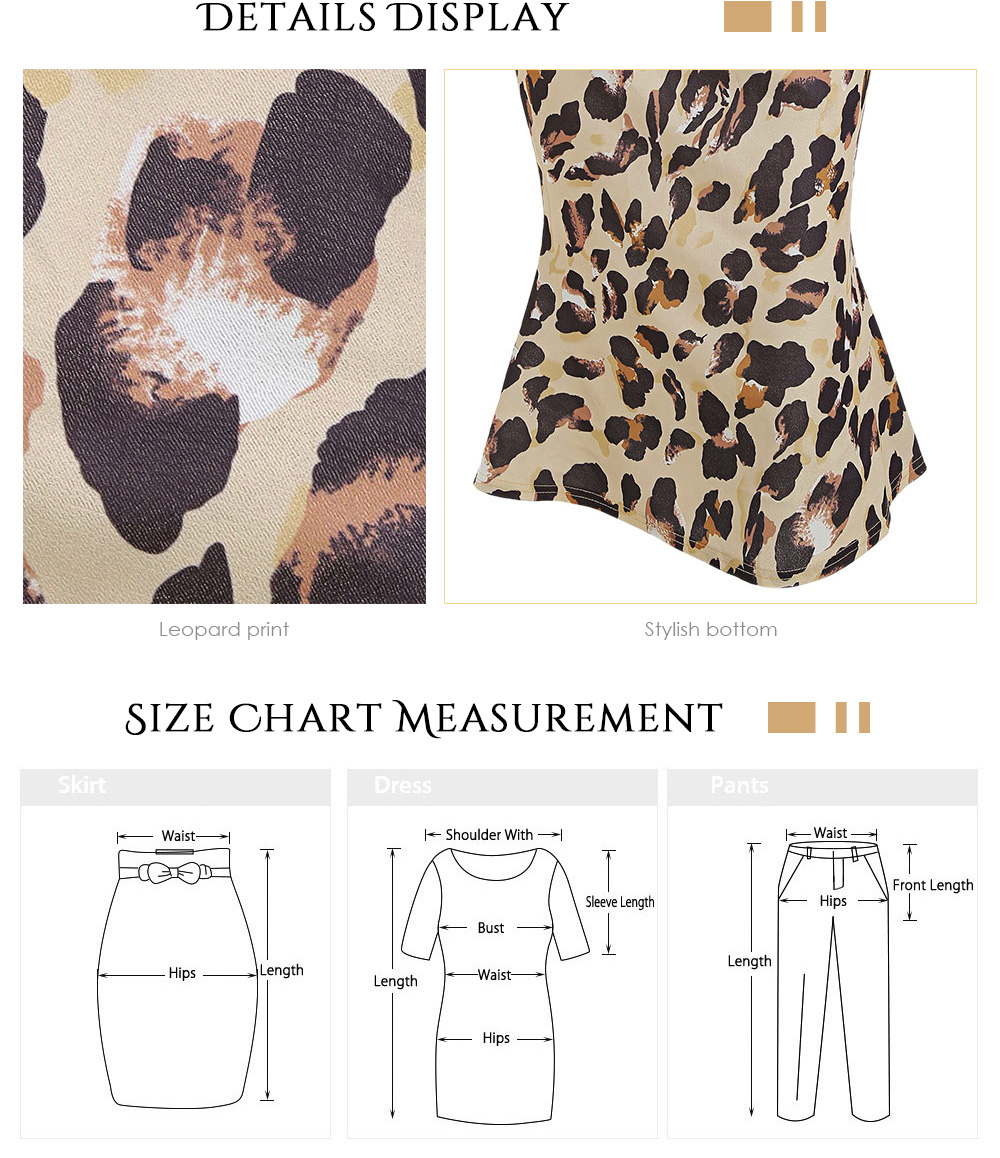 Leopard Print Knee Length Skirt