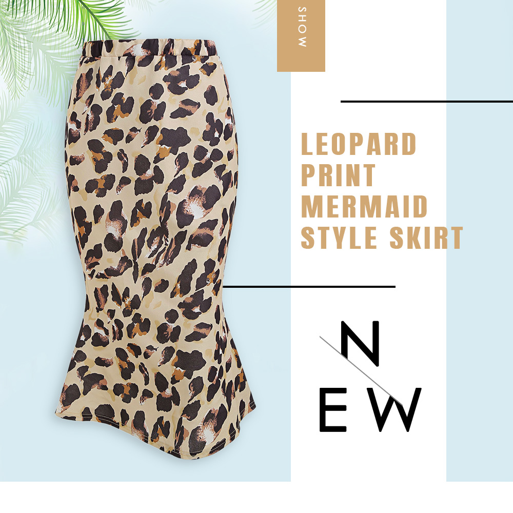 Leopard Print Knee Length Skirt