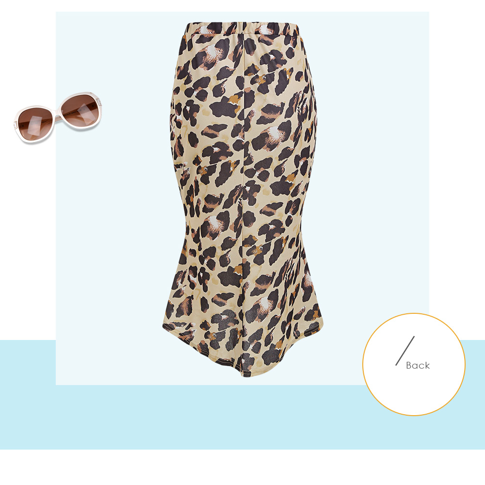 Leopard Print Knee Length Skirt