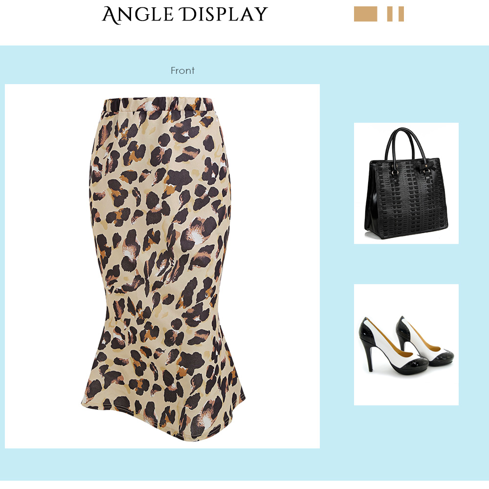 Leopard Print Knee Length Skirt