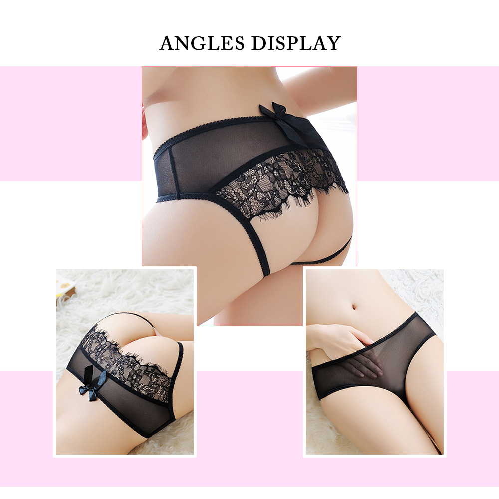 Lace Insert Cut Out Mesh Underwear