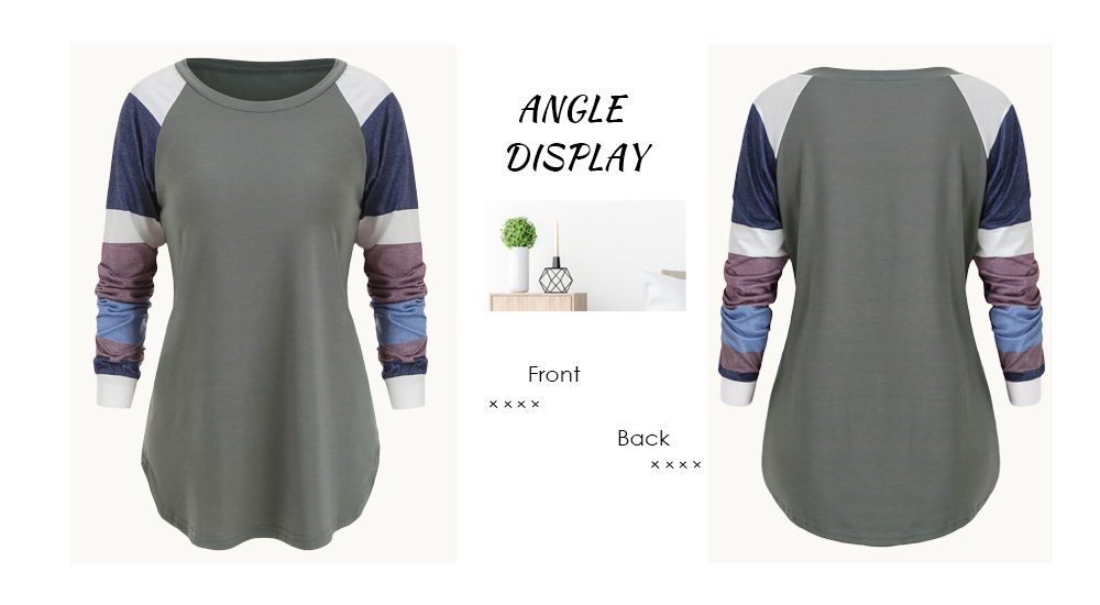 Raglan Sleeve Color Block Top