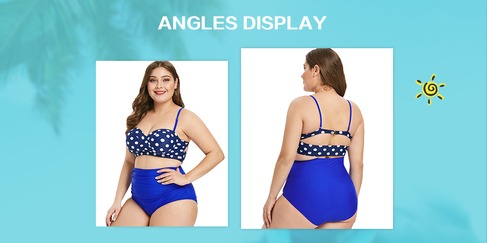 Polka Dot High Waist Plus Size Bikini Set