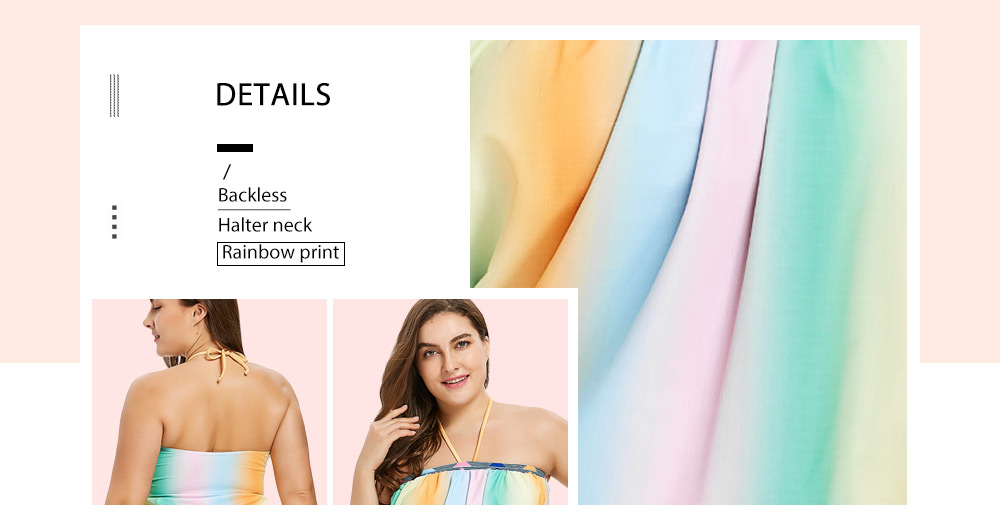 Plus Size Rainbow Tankini Set