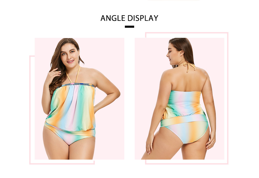 Plus Size Rainbow Tankini Set