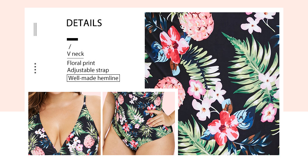 Floral Print Plus Size Swimwear