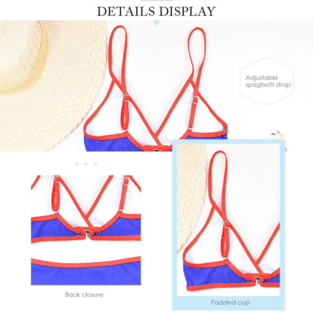 Women Color Blocking Bikini Set with Swim Skirt Bathing Suit Beachwear