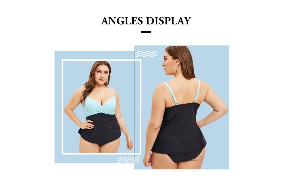 Plus Size Underwire Criss Cross Tankini Set