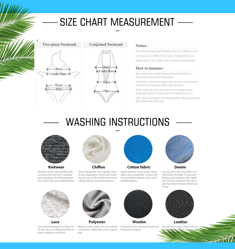 Leaf Print Overlap Swim Top