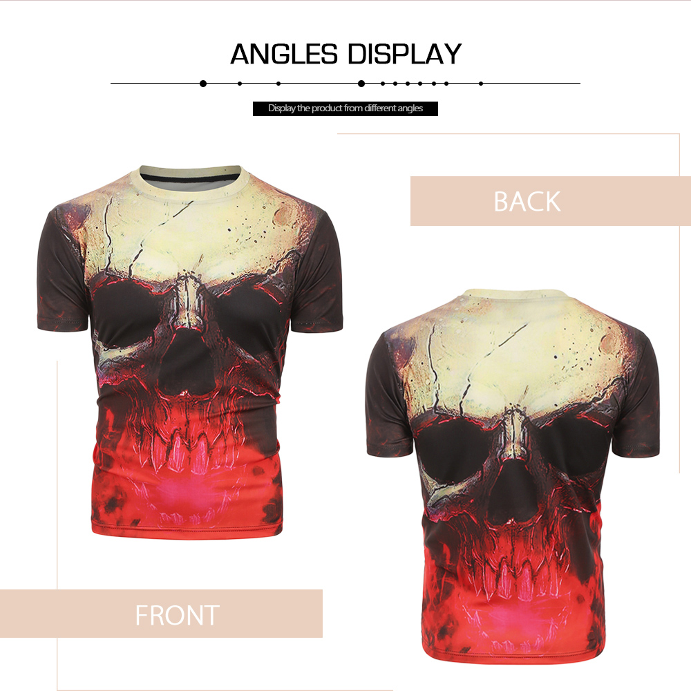 3D Skull Print Short Sleeves Tee