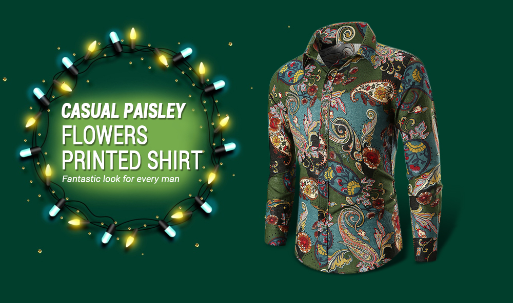 Paisley Flowers Printed Casual Shirt