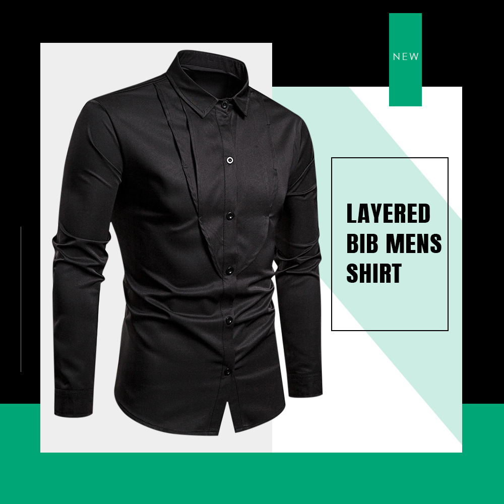 Layered Bib Mens Shirt