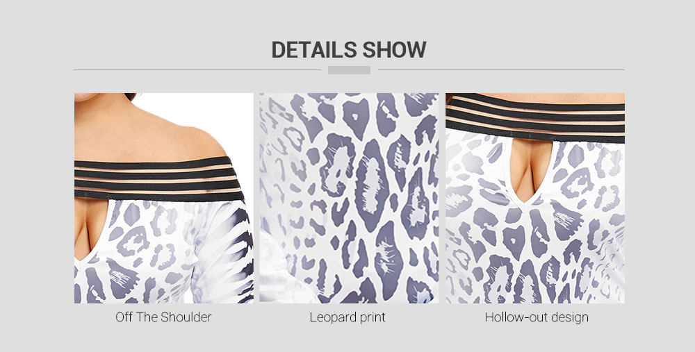 Leopard Print Off The Shoulder Plus Size Top