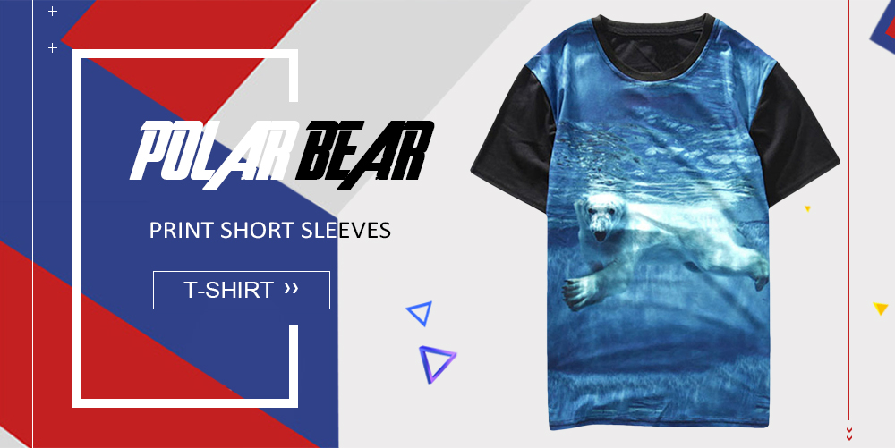 Polar Bear Print Short Sleeves T-shirt