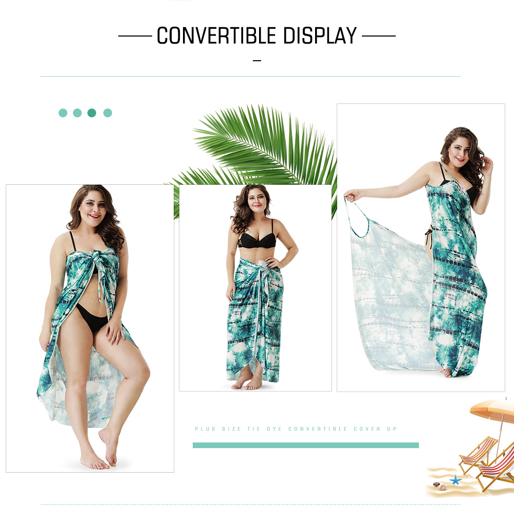 Plus Size Tie Dye Convertible Cover Up