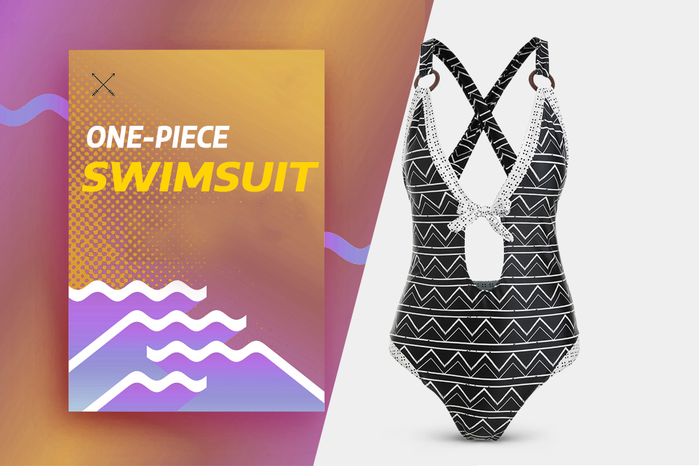 Cut Out Bowknot Criss Cross One-piece Swimsuit