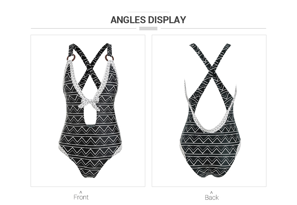 Cut Out Bowknot Criss Cross One-piece Swimsuit