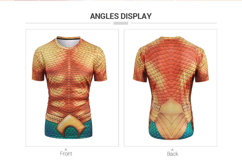 Fish Scales Print Casual Short Sleeves T-shirt