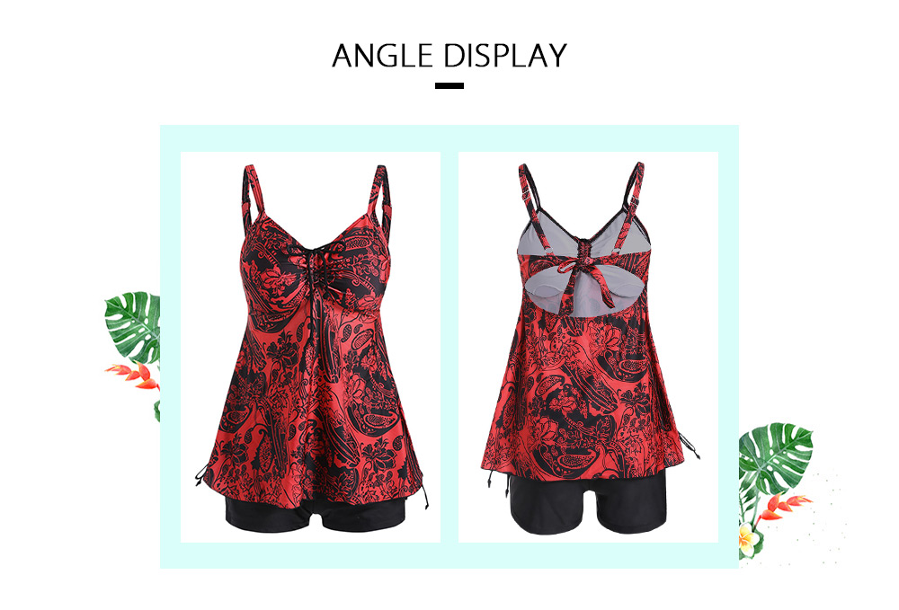 Floral Paisley Drawstring Tankini Set