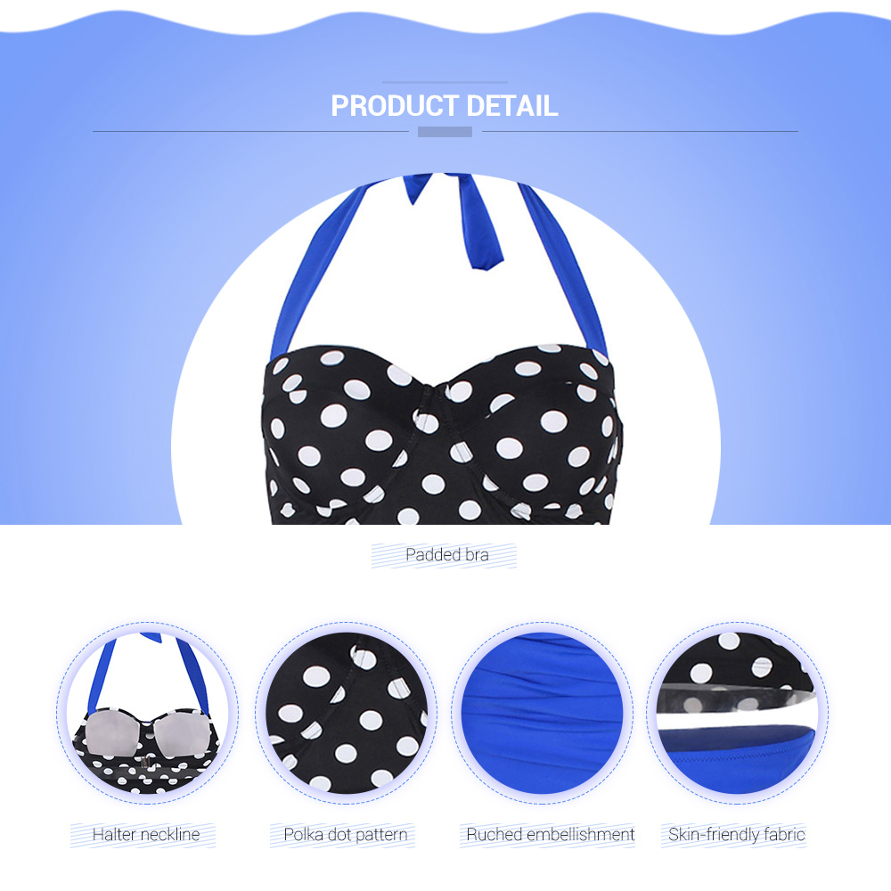 Polka Dot Ruched Padded Bikini Set